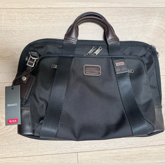 Tumi Bravo Black and Brown Briefcase
